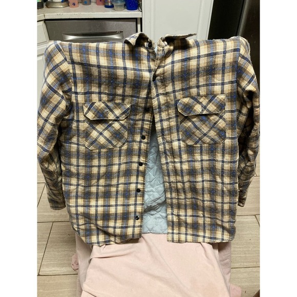 Sears Other - Vintage Flannel Quilted Jacket Size Large Tall Sears Made In The USA
